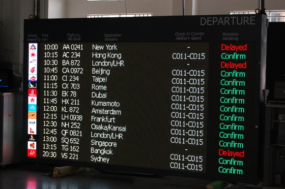 Terminale del bordo di navigazione del tabellone di volo dell'aeroporto di P10mm LED
