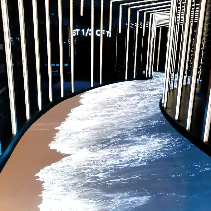 Video fase locativa dell'interno della visualizzazione di P2.97 P3.91 LED Dance Floor